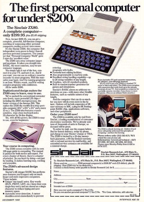 1st personal computer 1980